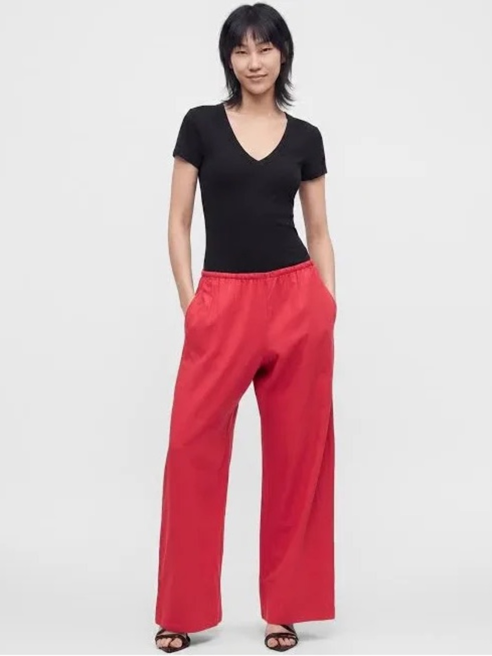 GAP Red Drawstring Track Pants - Picture 2 of 5